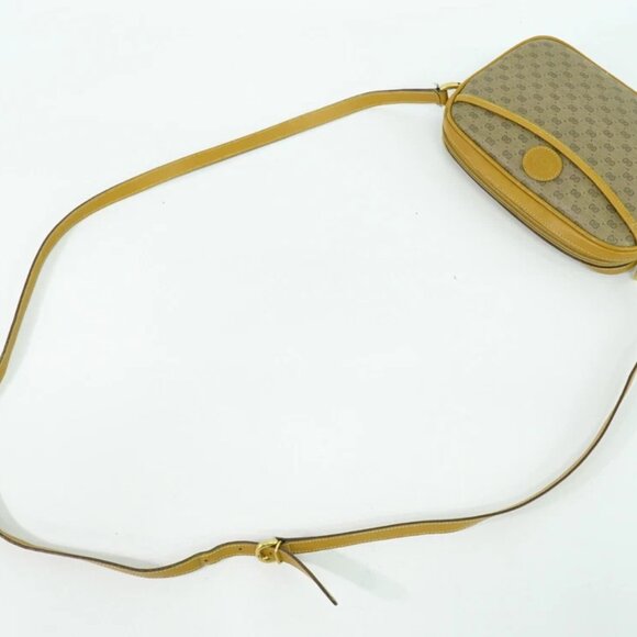 GUCCI Micro GG Canvas Shoulder Crossbody Bag Brown Gold - Picture 9 of 10